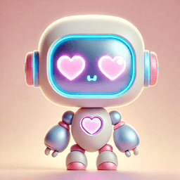 Robot with heart eyes